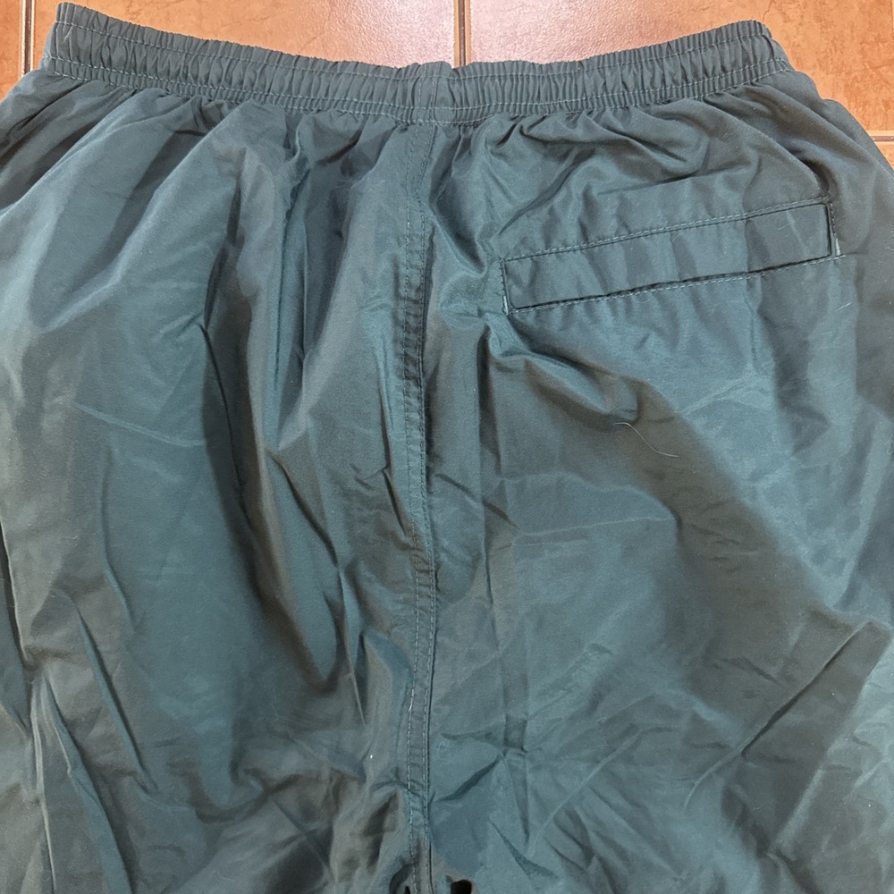 Vintage BIKE Pants Mens Sz S 30 x 29 Green Nylon Lined Warm Up Track Wind 90s - Picture 6 of 10